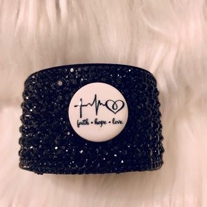 Black Suede Snap Bracelet